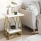 Tribesigns Faux Marble Side Table Gold Modern 2-Tier Accent Table For Living Room